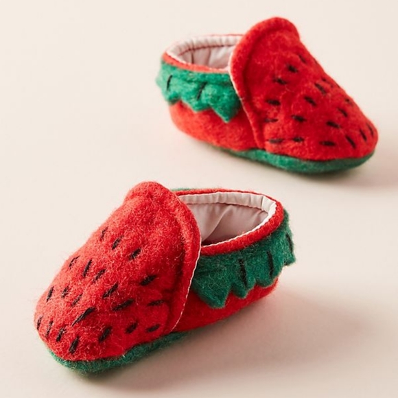 Anthropologie Other - Anthropologie Strawberry Baby Booties